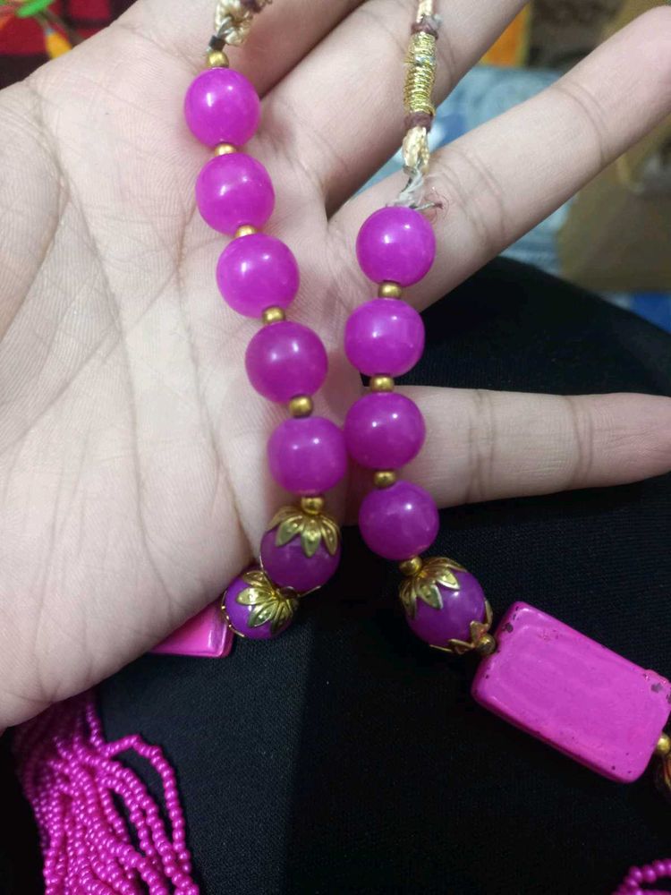 Pink Beaded Fashion Necklace