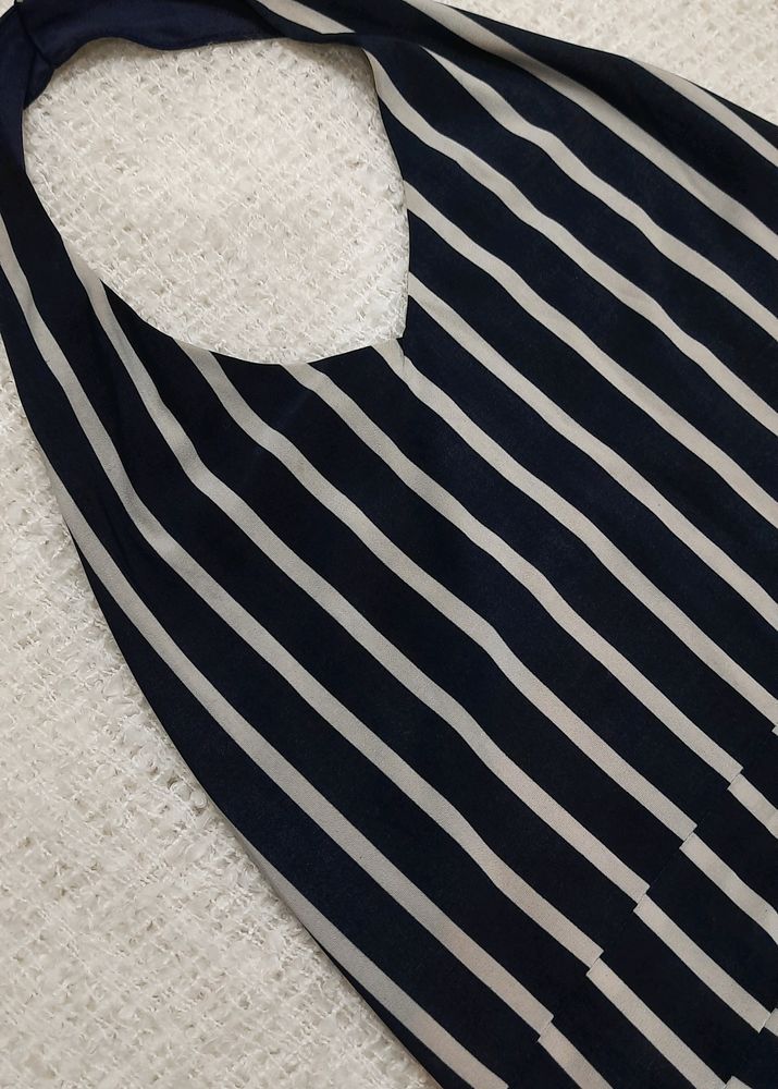 Halter Neck Stripped One Piece