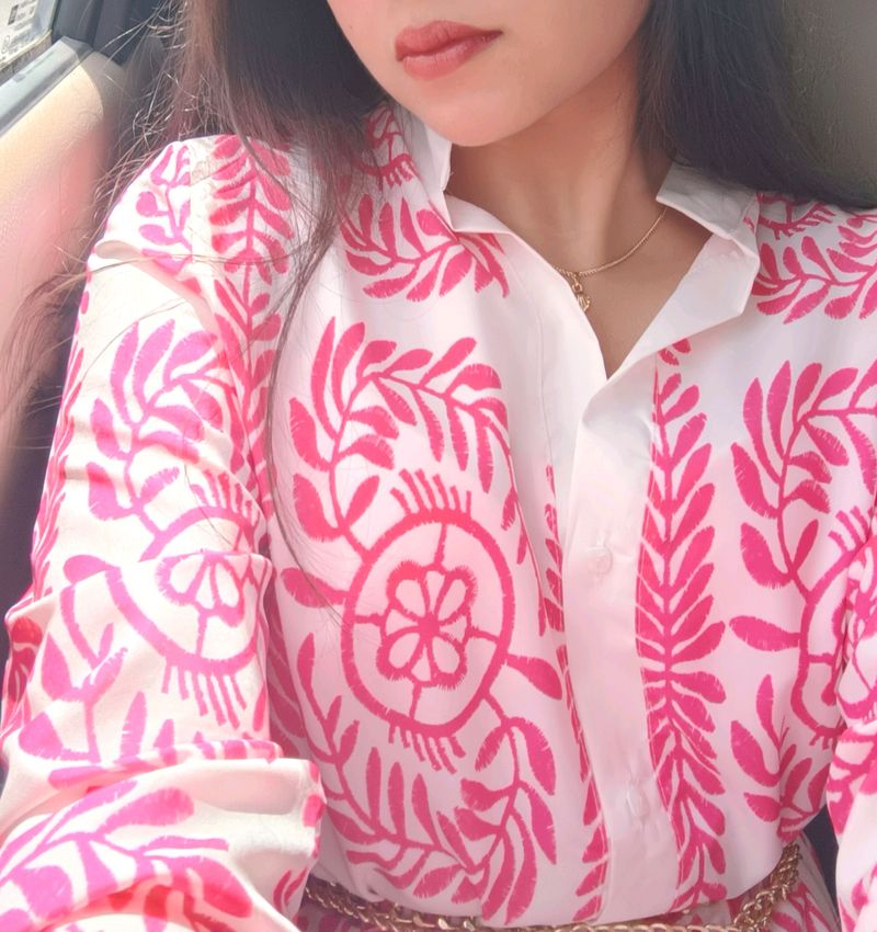 White &amp; Pink Dress
