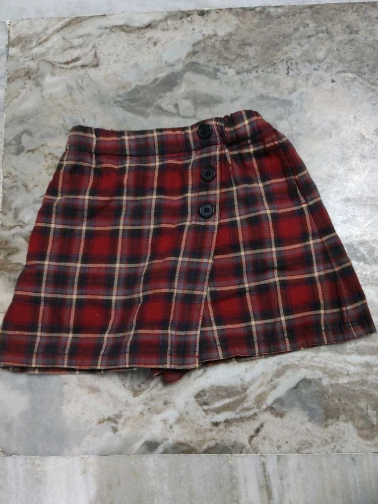 Red Plaid Mini Skirt