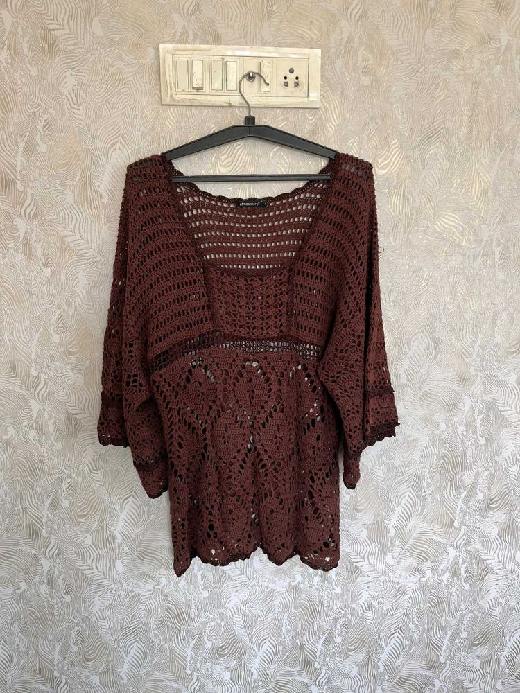 Crochet Brown Top