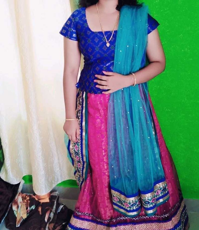 Gorgeous Pink &amp; Blue Lehenga