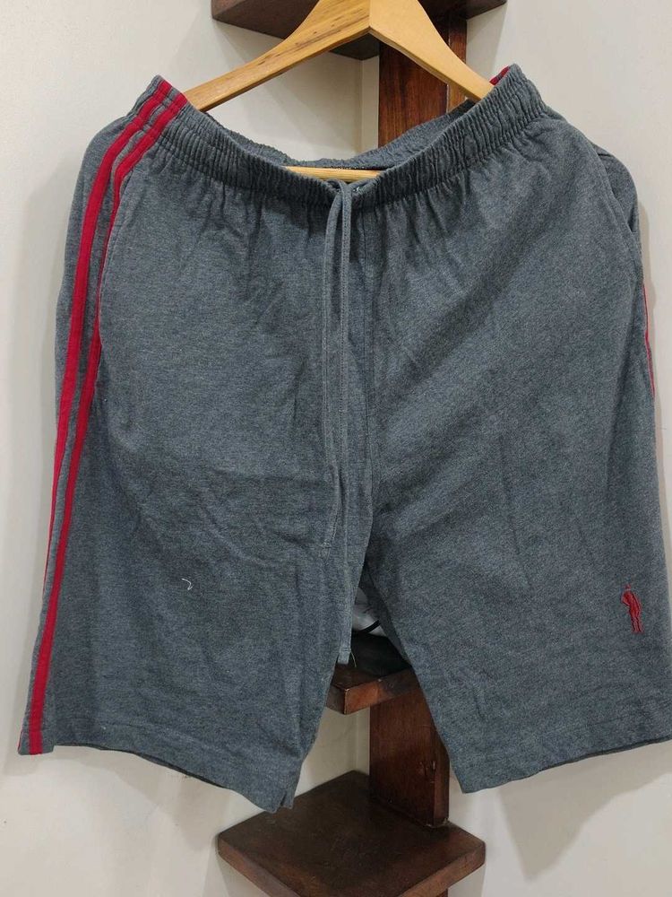 JOCKEY Gray Athletic Shorts - Red Stripes