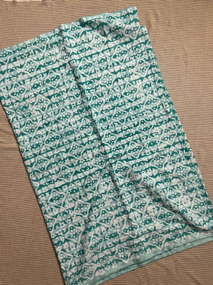 Sea Green Cotton Saree