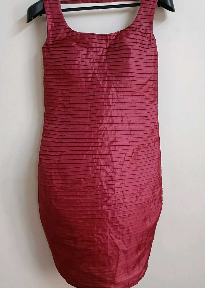 Elegant Maroon Bodycon Dress