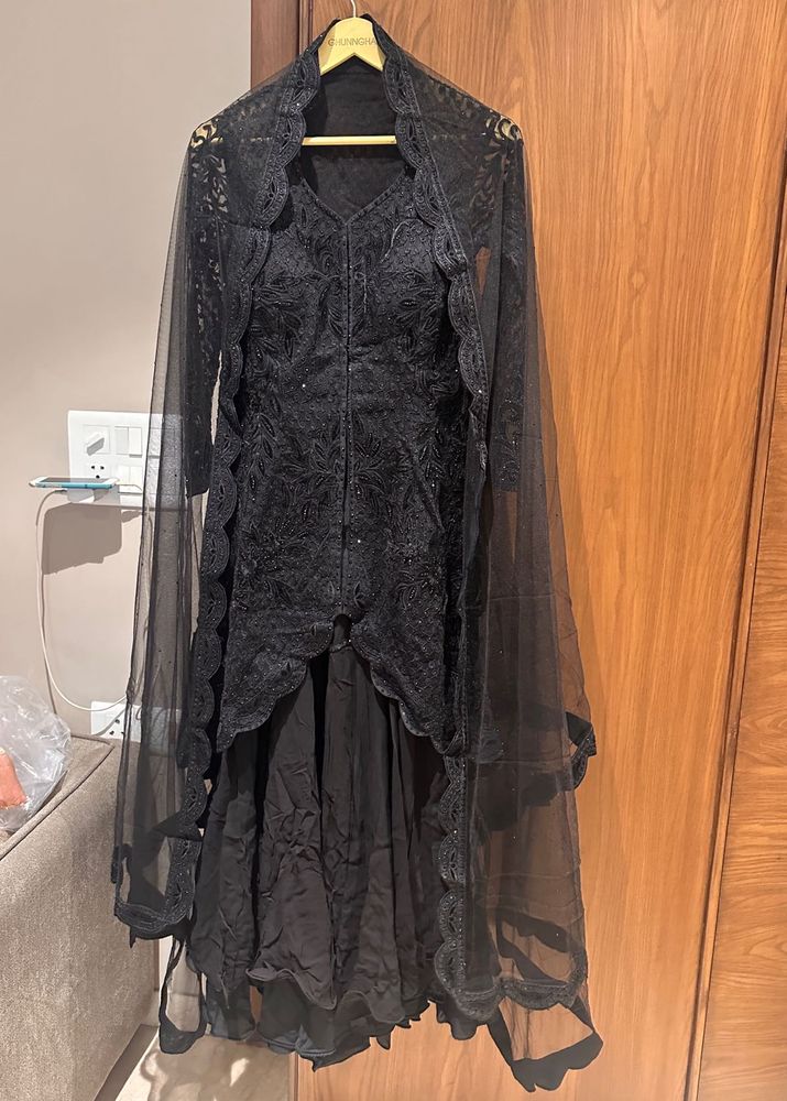 Elegant Black Ethnic Sharara Suit