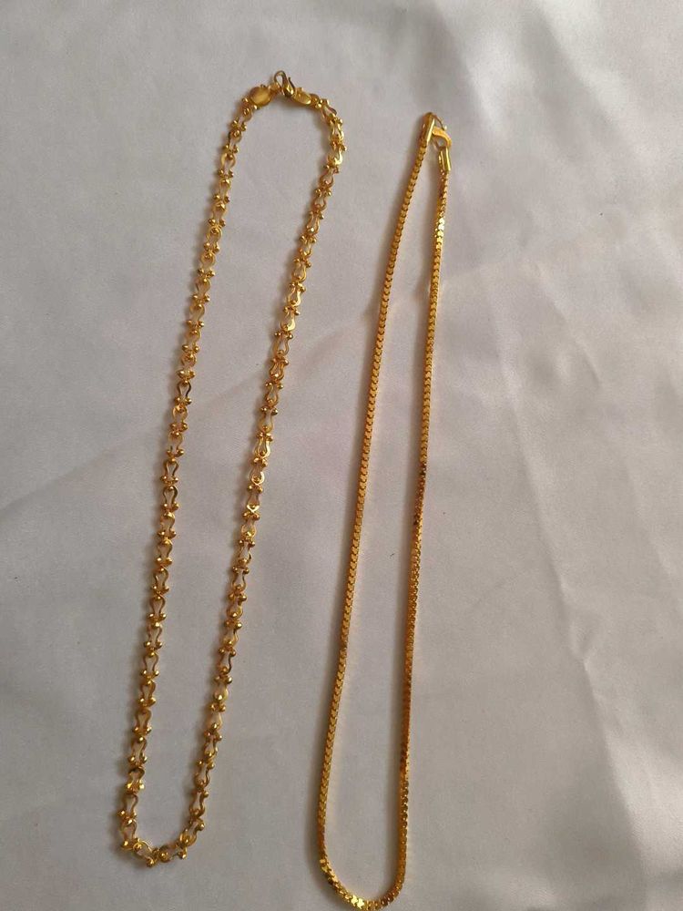 Two Gold Chains For Men's wear