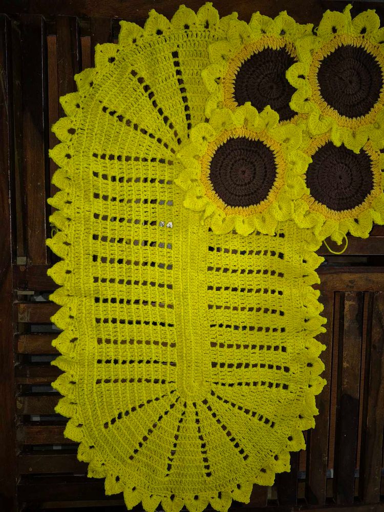 Sunflower Crochet Table Set