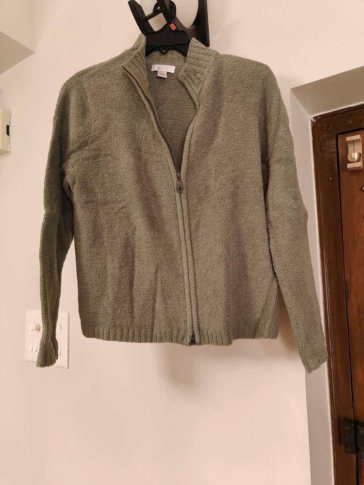 Soft Olive Green Cardigan Sweater