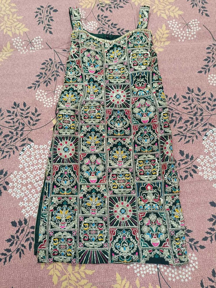 Fully Embroidered Sharara with sleeves
