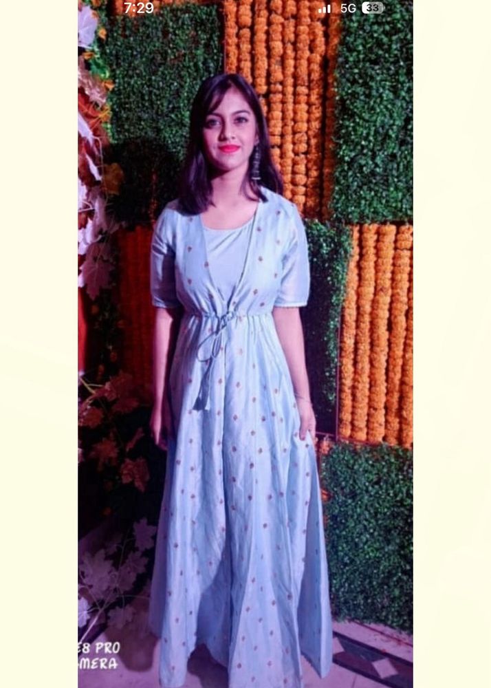 Women Blue Gown ( 2 Piece )