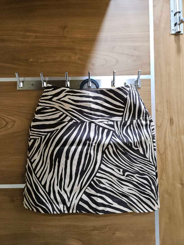 Zebra Print Mini Skirt