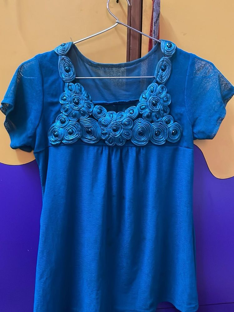 Blue Embellished Dress