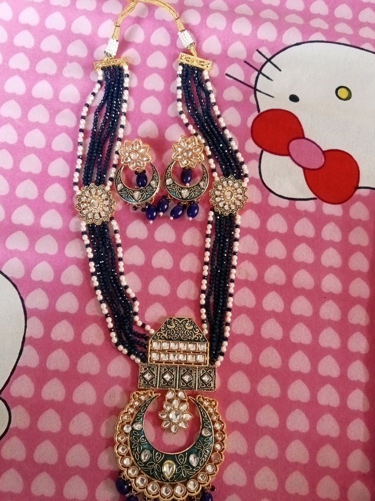 Elegant Blue &amp; Gold Jewelry Set