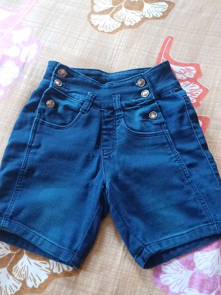 Denim High-Waisted  stretchable Shorts
