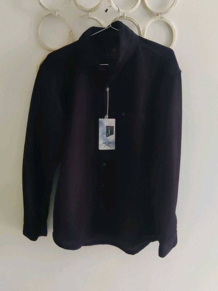 Black Unisex Corduroy Shirt.