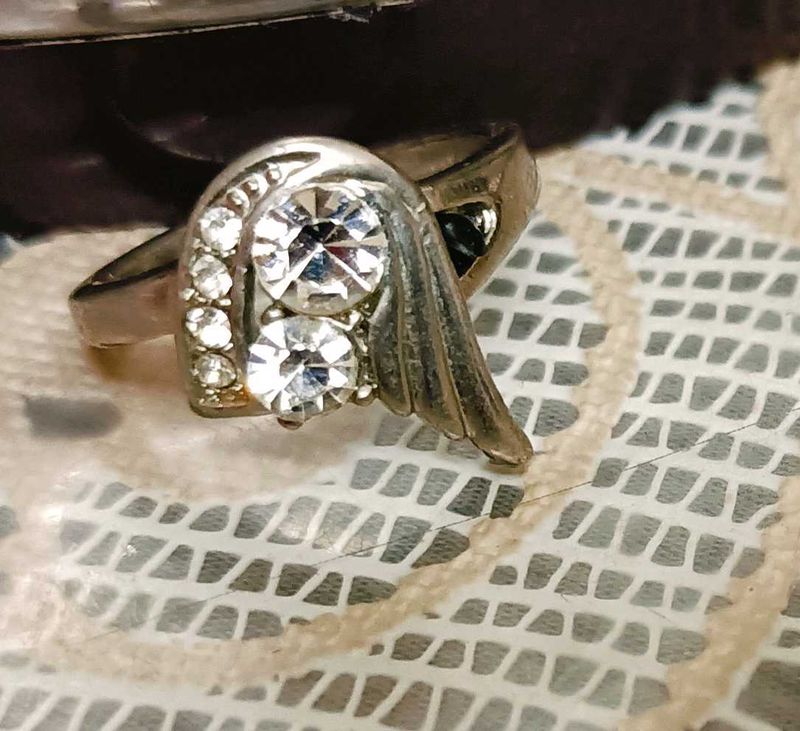 Silver Ring With White Stones
