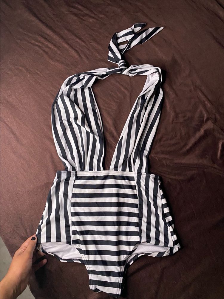 Striped One Piece Swimsuit