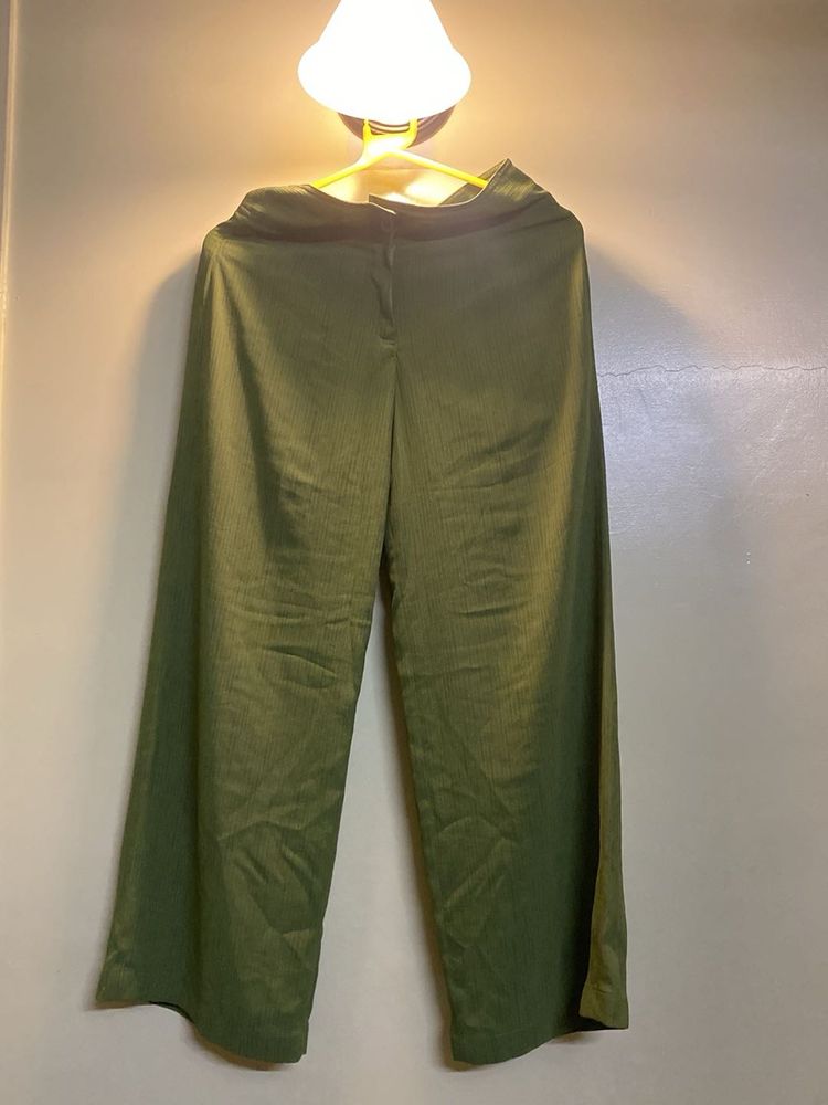 Olive Green Wide Leg Pants