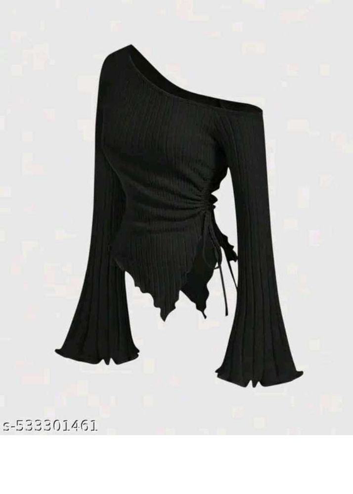 Chic One-Shoulder Black Top