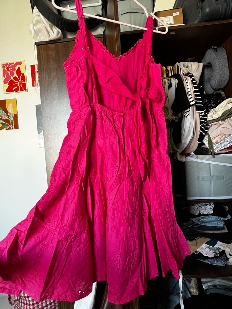 Pink Eyelet Summer Dress