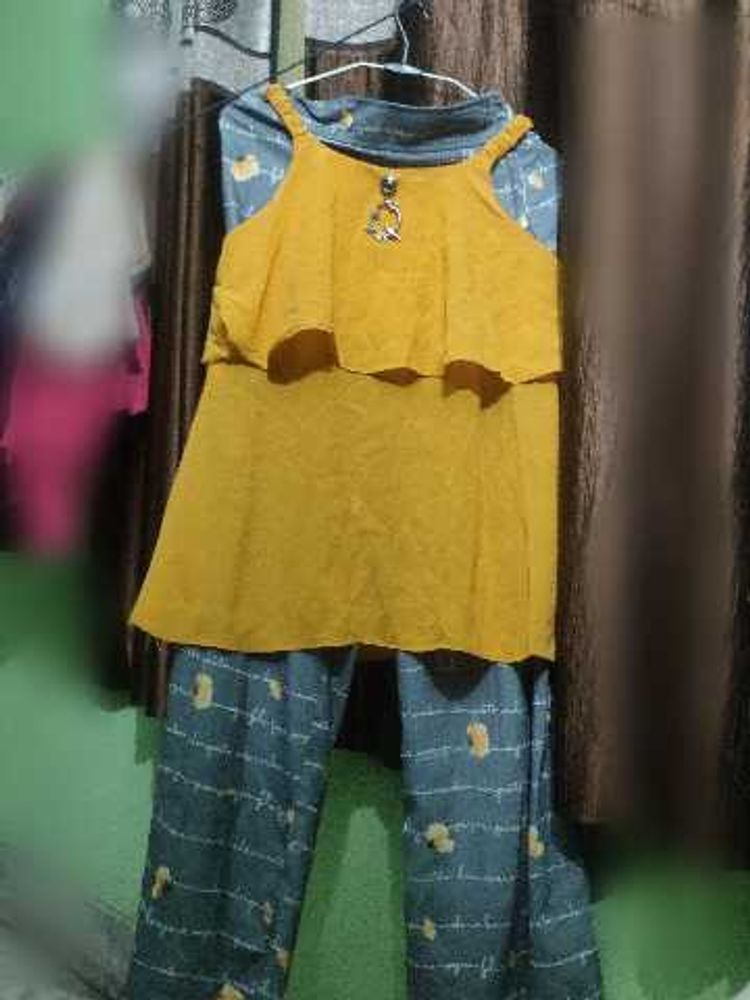 Girls' Yellow Top &amp; Pants Set