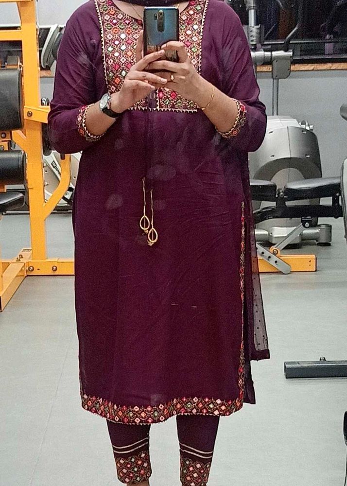 Maroon Traditional kurta