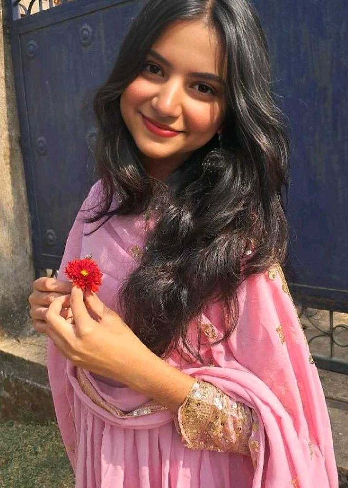 Mauve Blush Pink Anarkali Set 🛺🦢🤍✨️