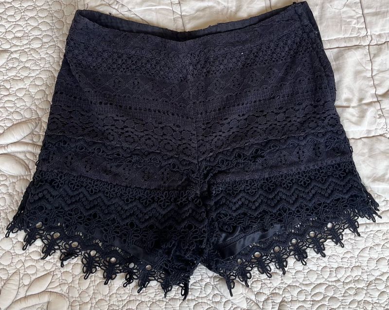 Lace Black Shorts