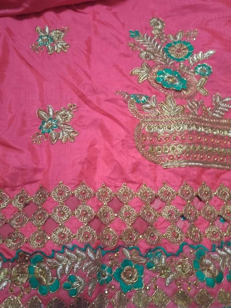 Pink Embroidered Fabric