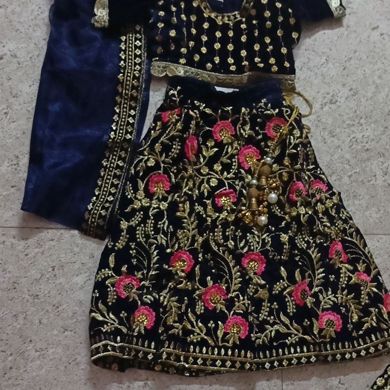 Partywear Lengha Choli For 4-5 Year Baby Girl