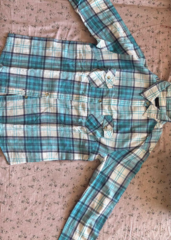 UK Imported Blue Plaid Shirt