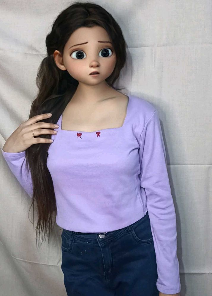 Purple Cute Korean Top