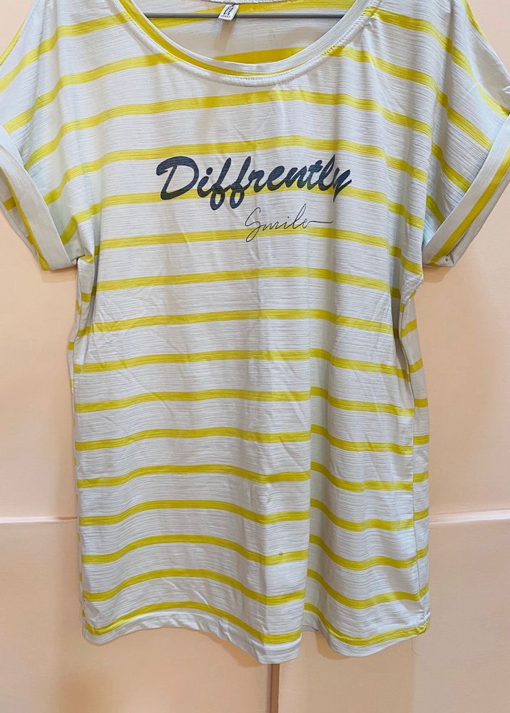 Yellow white T-shirt
