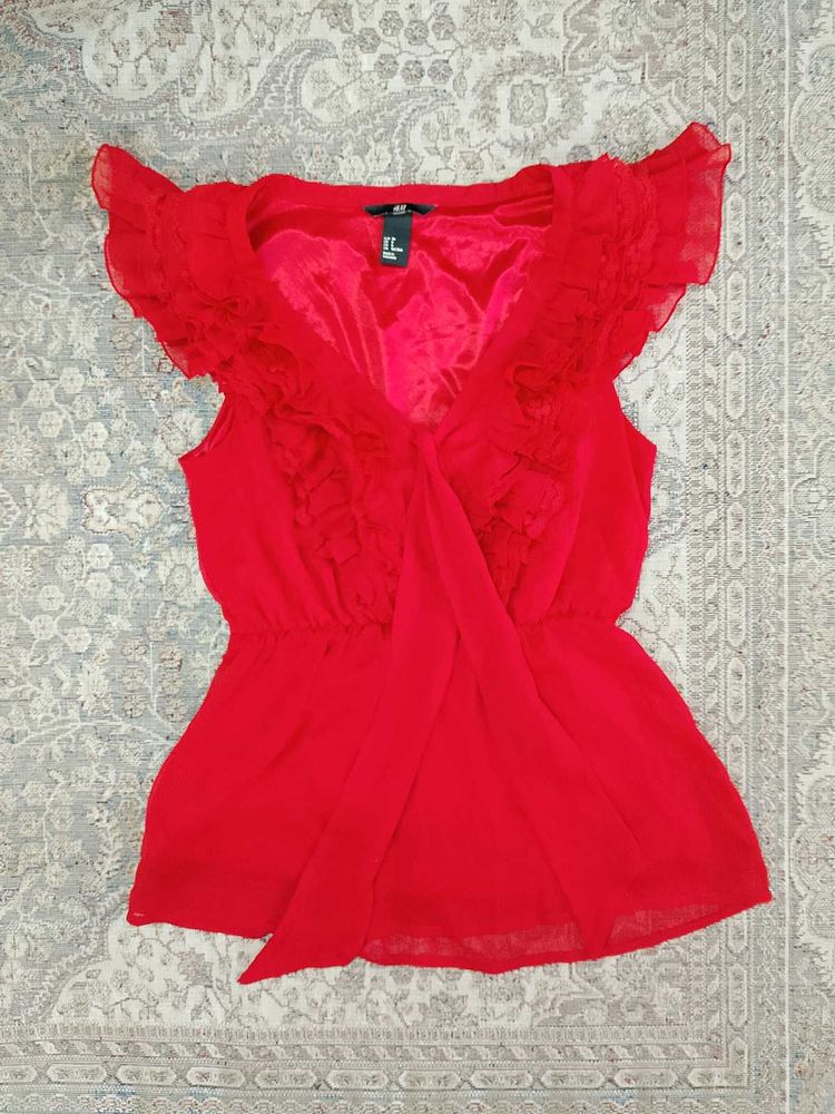 H&amp;M Red Net Top.