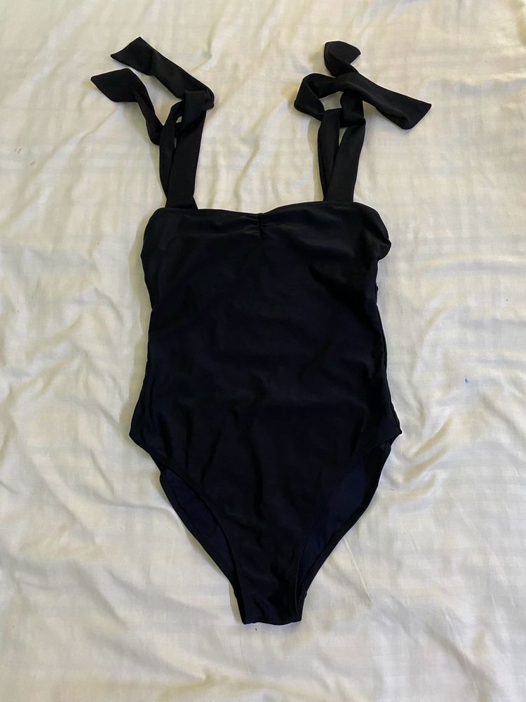 Mango Black Tie-Strap Bodysuit Bust 32-34