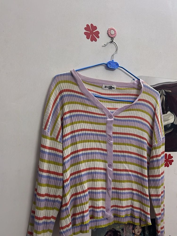Striped Knit Cardigan