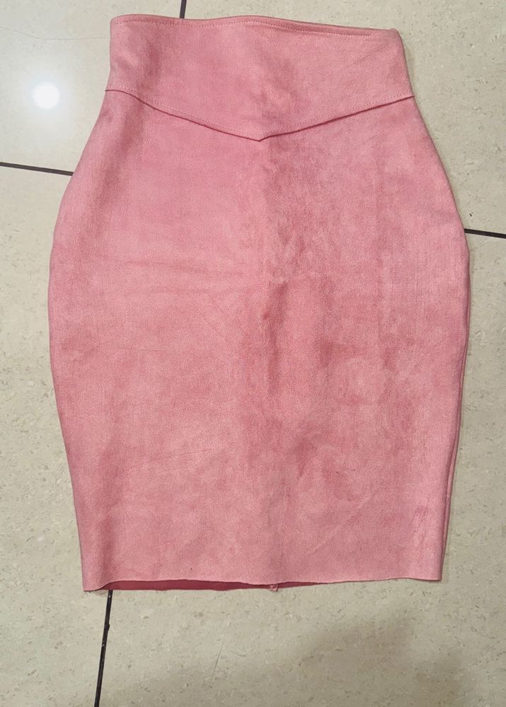 Pink Straight Bodycon Skirt