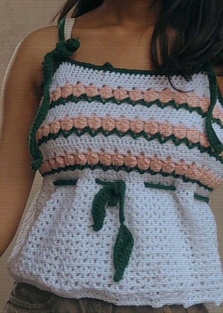 Crochet babydoll crop Top