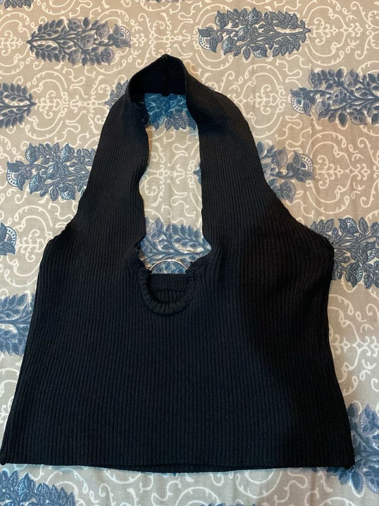 Black Halter Top