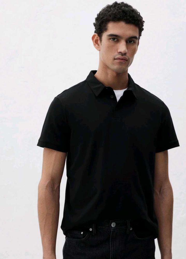 Black Polo Neck Tshirt- New