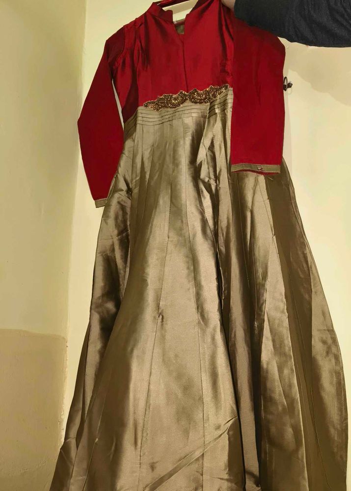 Red And Beige Gown