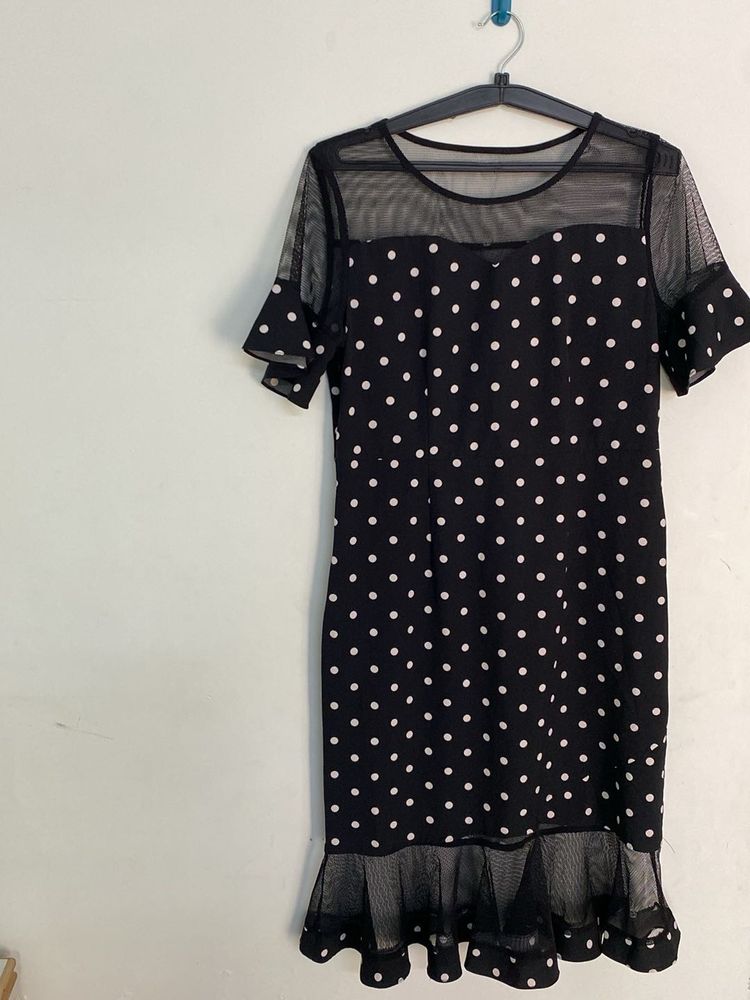 Polka Dot Mesh Dress