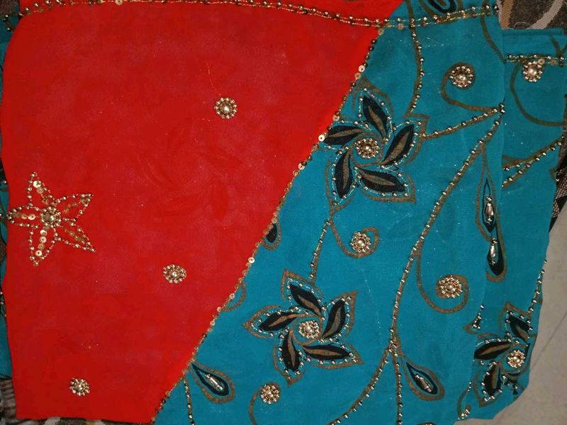 Embroidered Sari Fabric