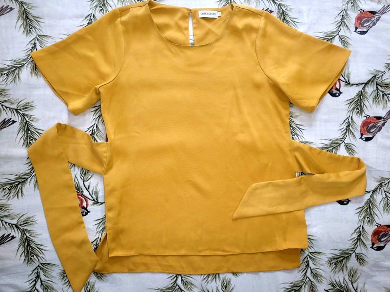 Cover Story Mustard Tie-Waist Top