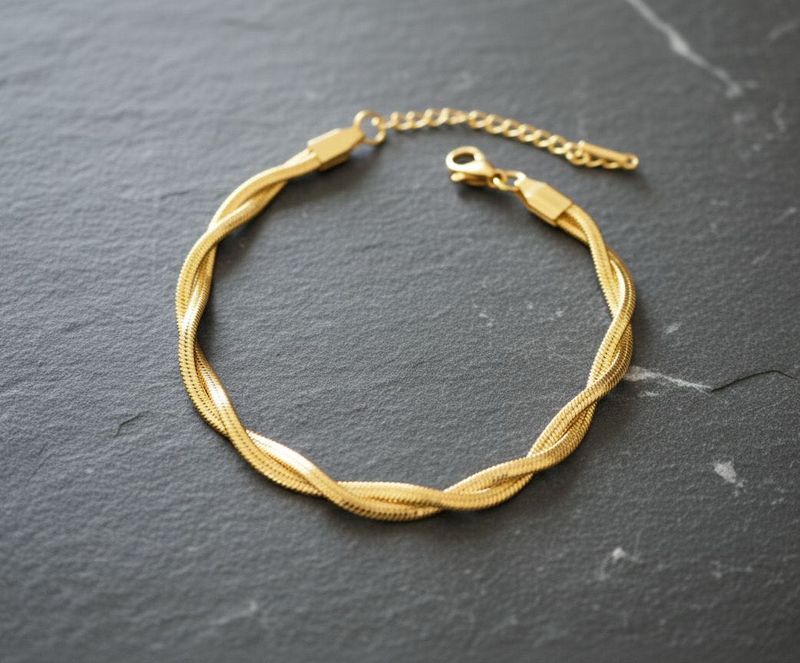 Gold Twisted Chain Bracelet