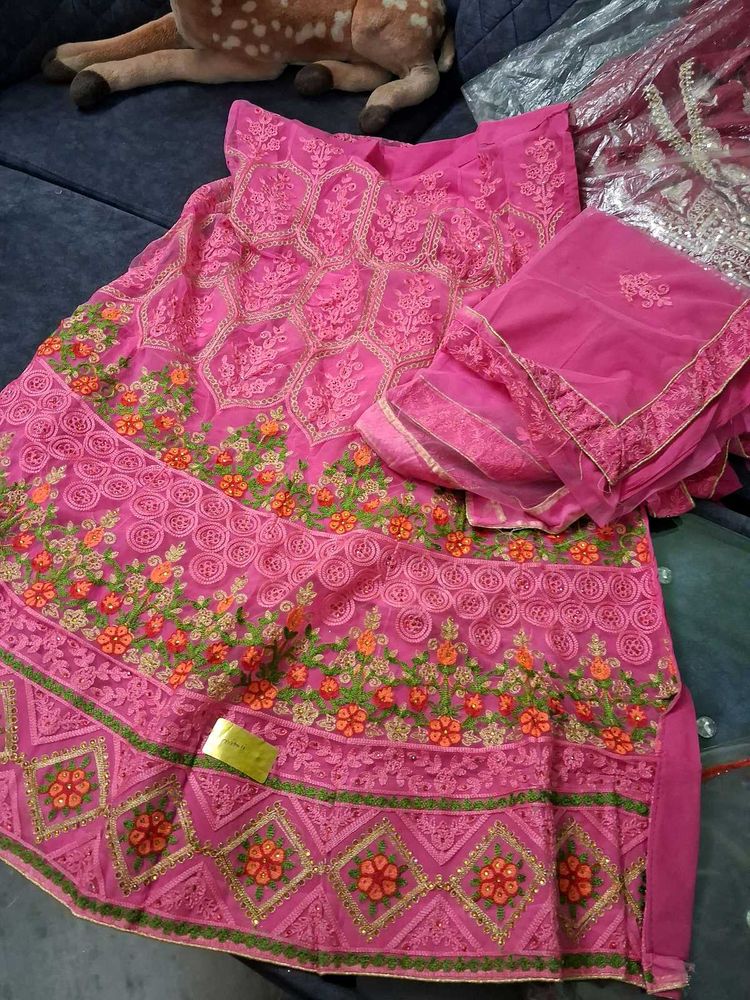 Pink Embroidered Lehenga Choli
