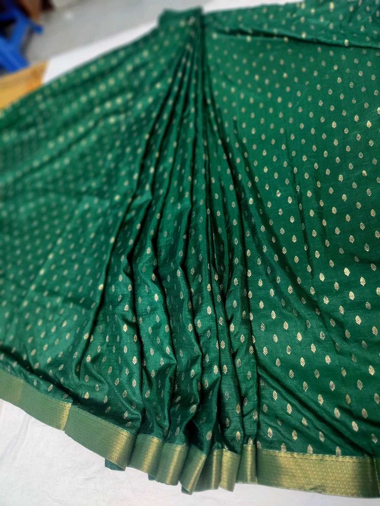 Dark Green Heavy Look Festival Saree