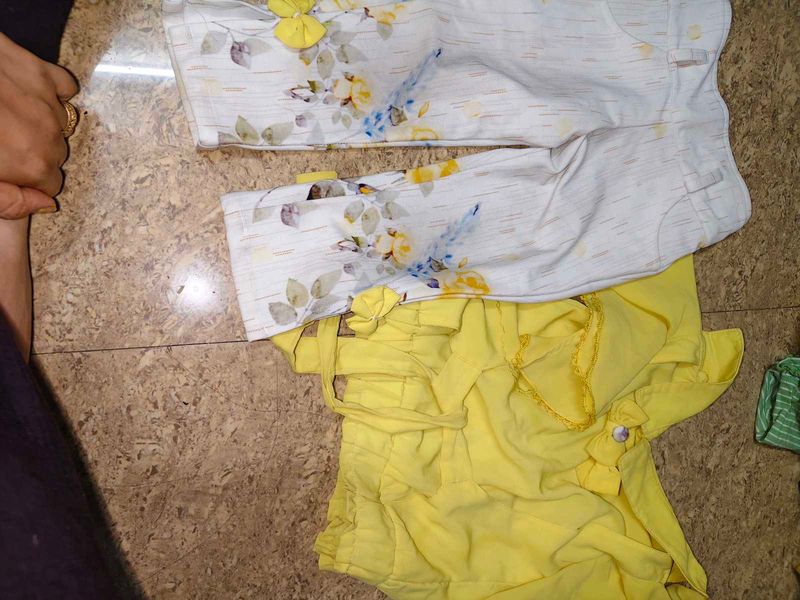 Beautiful 2 Combo Baby Tshirt Pant And Sharara
