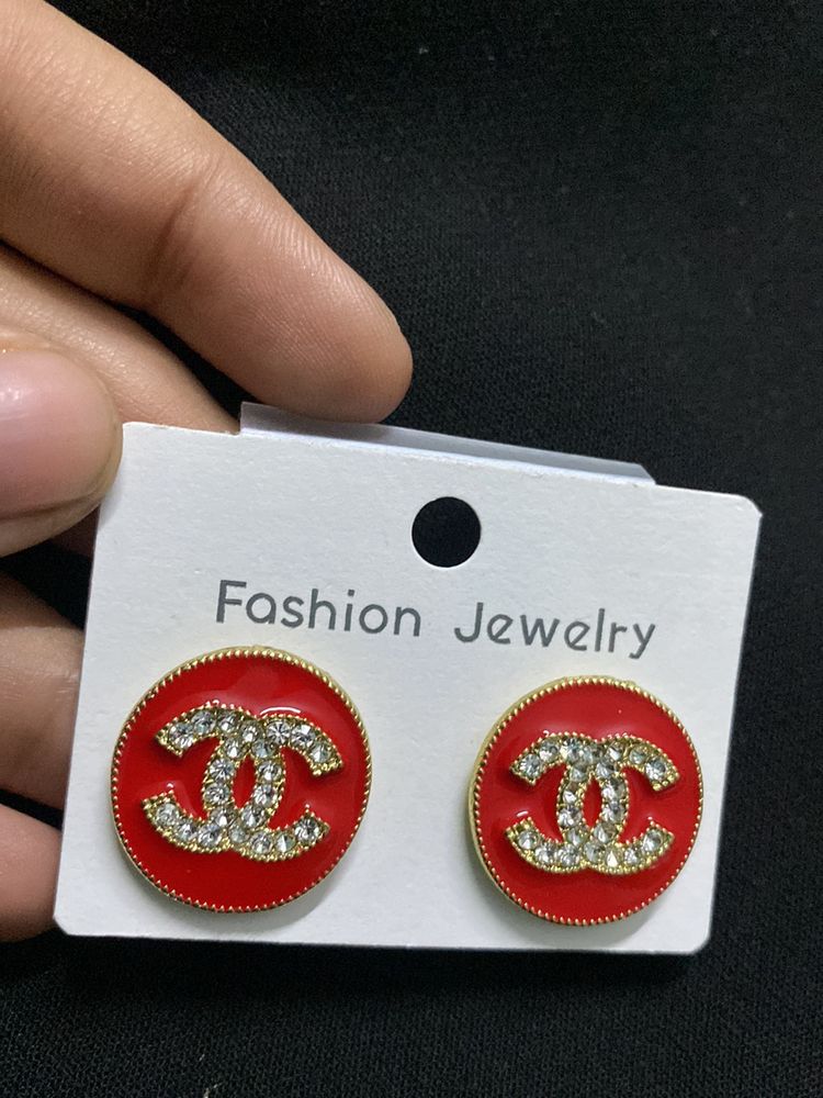 Red Chanel Earrings